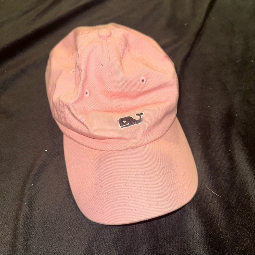 Vineyard Vines Pink Blue Whale Embroidered Hat cute for summer spring ponytail - Picture 1 of 4